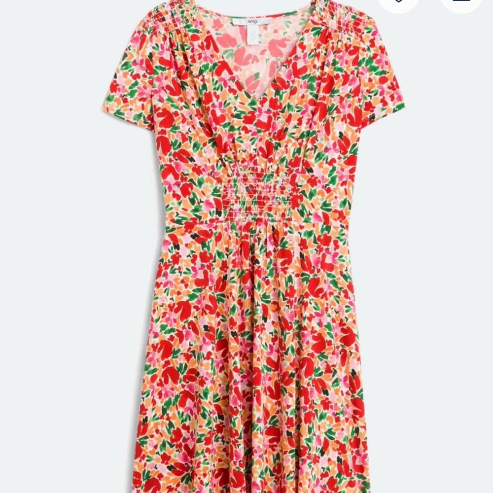 Maggy London Nikola Knit Dress Colorful Floral Midi Dress size 12